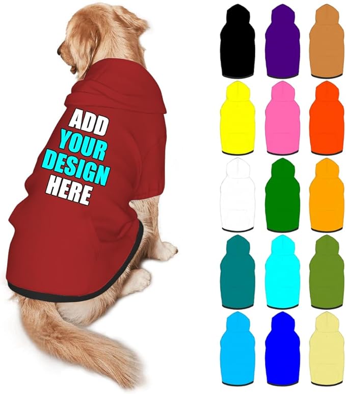 Customized Dog Hoodie with Name Logo Personalized Text Soft & Warm for Puppy Sweatshirt Hooded for Small Medium Large Dogs Girl/Boy Cats/Kitten, Brown, XL