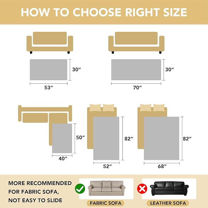 H.VERSAILTEX Non Slip Pet Couch Cover Chenille Dog Bed Protector Thick Soft Sofa Slipcover Pet Friendly Washable Couch Cushion Covers for Pets (68" x 82", Taupe)