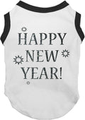 Petitebella Bling Happy New Year Puppy Dog Shirt (White/Black, Small)