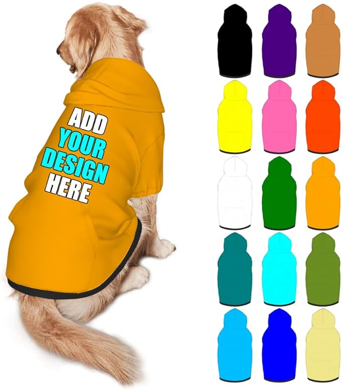 Custom Dog Clothes with Photo Name Logo Personalized Dog Sweaters for Small Medium Large Dogs Breathable Warm, Orange, S