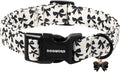 DOGWONG Cute Dog Collar, Black Bow Pattern Dog Collar, Girl Female Dog Collars with Strong Plastic Buckle for Small Medium Dogs,M