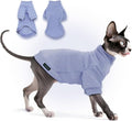 Fleece Sphynx Cat Clothes Soft Hairless Cat Clothes Pullover Cat Sweater for Chihuahua All Season Light and Warm Kitten Cloth for Cats Only Puppy Clothes Small Dog Sweater (Purple, X-Large)