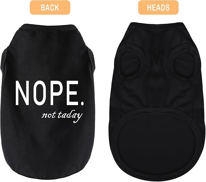 Discover Cozy Cotton Canine Wear: Soft, Lightweight, and Breathable Dog Shirt Vest with Eye-Catching Graphics(Nope not Today), Keeping Your Furry Friend Warm and Comfy! Grey XXS