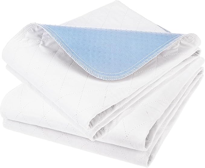 OUTCREATOR® Washable Bed Pads 34" x 56" (Pack of 2), Incontinence Mattress Protector, Anti-Slip Waterproof Underpads for Adults Kids Elderly Pets, Absorbency & Reusable Bedwetting Pads (White)