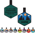 Silent Dog Tag Personalized with 5 Lines of Custom Deep Engraved Durable Soundless Silicone Pet ID Name Tag Hexagon Forest Night
