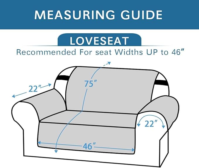 H.VERSAILTEX Reversible Loveseat Cover Furniture Protector Anti-Slip Water Resistant 2" Wide Elastic Strap Couch Covers Pets Kids Fit Sitting Width Up to 46"(Love Seat: 75" x 90", Desert Sage/Beige)