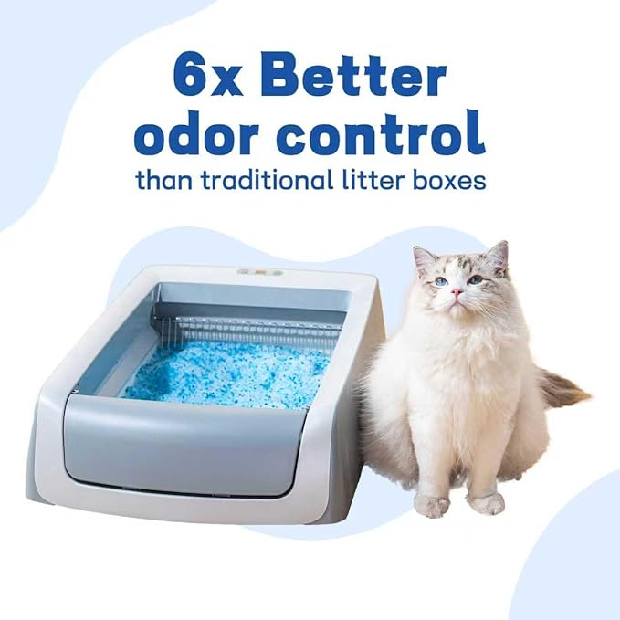 Crystal Cat Litter and Disposable Litter Trays （3 Sets） Compatible with Petsafe Scoop-Free Classic/Legacy/Smart Litter Boxes, Triple Leak Proof Design (3 pcs Blue)