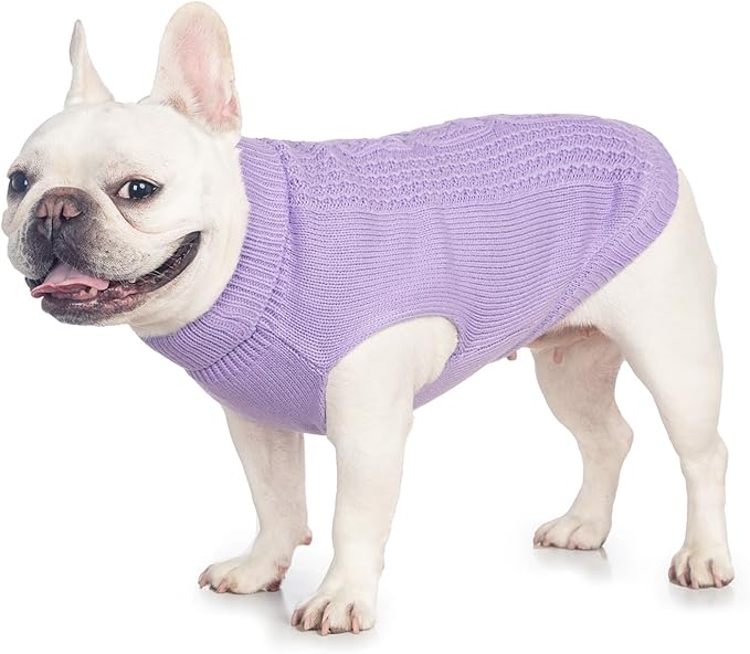 Stretchy Cat Sweater - 17 Colors & 6 Sizes | Snug Winter-Ready Knit for Boy/Girl Cats & Kittens(Purple, Small)