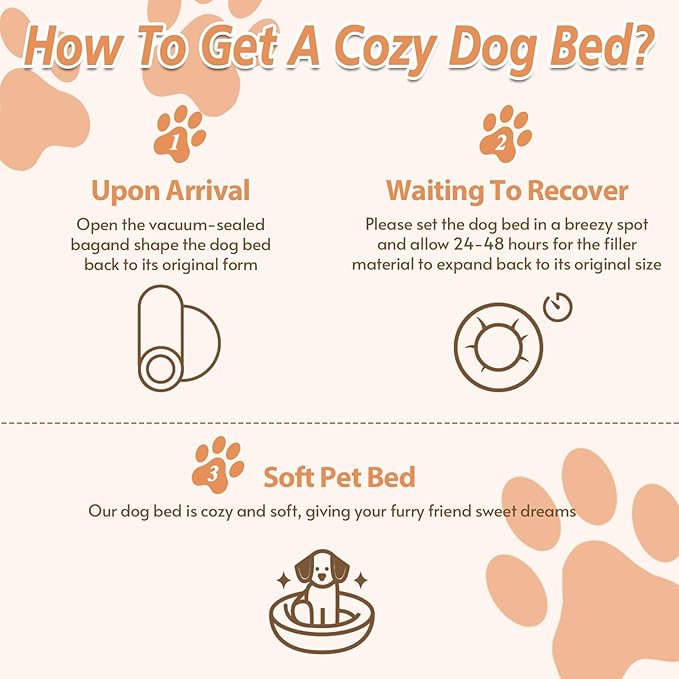 JOLLYVOGUE Calming Dog Bed Medium Size Dog, Anti-Anxiety Donut Medium Pet Bed, 31 inches Fluffy Faux Fur Round Cat Bed, Fits up to 45 lbs Pets