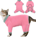 Sticky Cat Clothes Stretchy, Sphynx Hairless Sweater & Pajamas for Cats only, Soft Cat Onesie for Cats After Surgery Female Male & Hair Loss Prevention, Pink XL