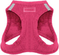 Best Pet Supplies - All Weather Plush, Reflective, No Pull Harness for Small, Medium Dogs, Cats - Secure with Hook & Loop Fastener, Buckle, Double D-Rings - Fuchsia Corduroy, XS