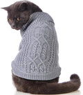 Stretchy Cat Sweater - 17 Colors & 6 Sizes | Snug Winter-Ready Knit for Boy/Girl Cats & Kittens(Grey, Medium)