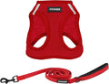 Best Pet Supplies Voyager Step-in Air All Weather Mesh Harness and Reflective Dog 5 ft Leash Combo with Neoprene Handle, for Small, Medium and Large Breed Puppies - Harness Leash Set (Red), S