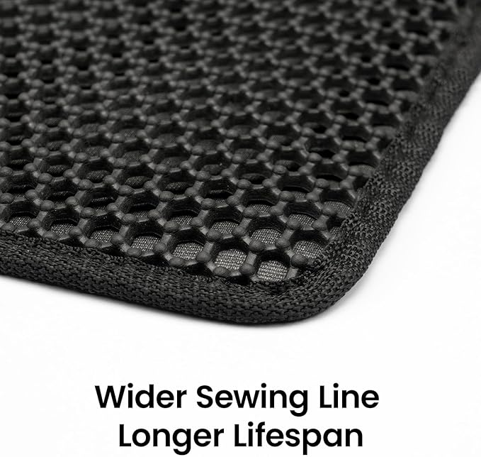Cat Litter Mat, Upgrade Super Waterproof Back Layer Litter Box Mat, Non Slip, Durable, Soft on Paws Kitty Trapping Matt (27"x19", Black)