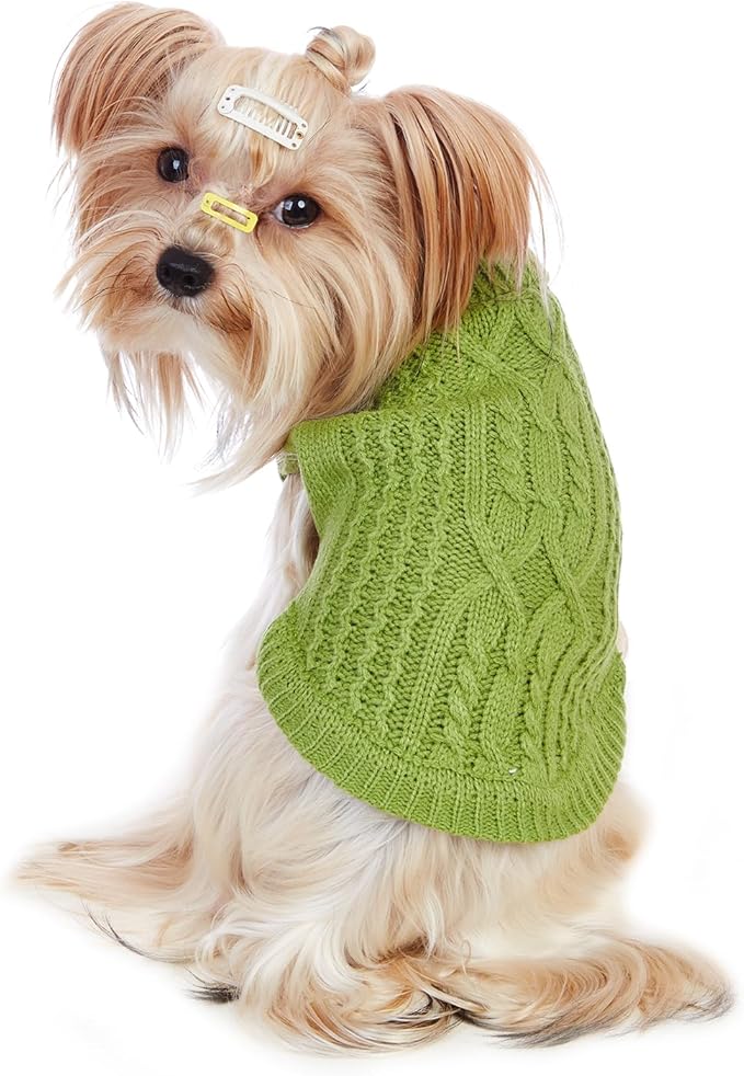Stretchy Cat Sweater - 17 Colors & 6 Sizes | Snug Winter-Ready Knit for Boy/Girl Cats & Kittens(Green, Small)