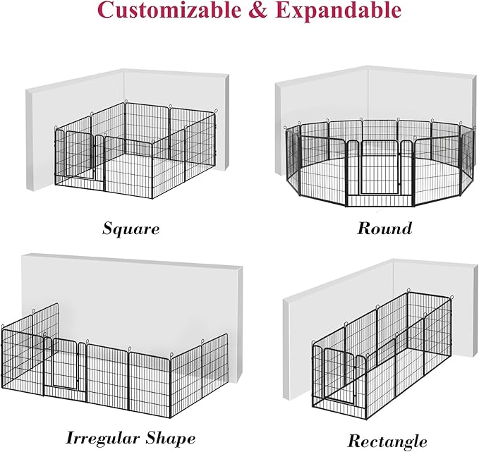 Dog Playpen Dog Fence Outdoor for Yard, 32inch 28 Panels Dog Pens Outside Anti-Rust Pet Playpen Exercise Pen with Lock for Large Medium Small Dogs, Portable Pet Fence for Yard RV Camping