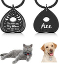 Cat Collar Tags Personalized - Goth Dog Tag Spooky Halloween Style, Summon My Mom Dad, Witch Friendly, Customizable Pet Name ID Tags Engraved on Both Sides, Dog Cat Accessories