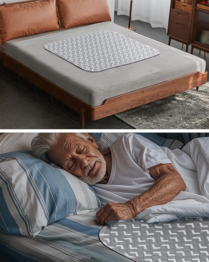 Non-Slip Bed Pads for Incontinence Washable (34" x 36"|2 Pack), Waterproof Bed Pads, Bed Wetting Pads for Bed, Sofa, Floor, Resuable Underpads for Adults, Seniors, Pet