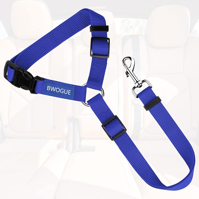 BWOGUE Pet Dog Cat Seat Belts, Car Headrest Restraint Adjustable Safety Leads Vehicle Seatbelt Harness (1 Pack)