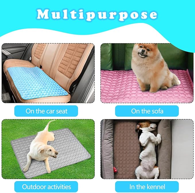 Dog Cooling Mat for Dogs, Pet Cooling Pad Bed for Dog Easy Washable for All Types of Pets and Perfect for Both Indoor and Outdoor Use, Including Car Seats 59" x 40"
