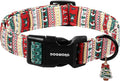 DOGWONG Christma Dog Collar, Classic Cute Red Green Christmas Tree Dog Collar for Boy and Girl Dogs, Strong Plastic Buckle Dog Collars for Small Medium Dogs,M