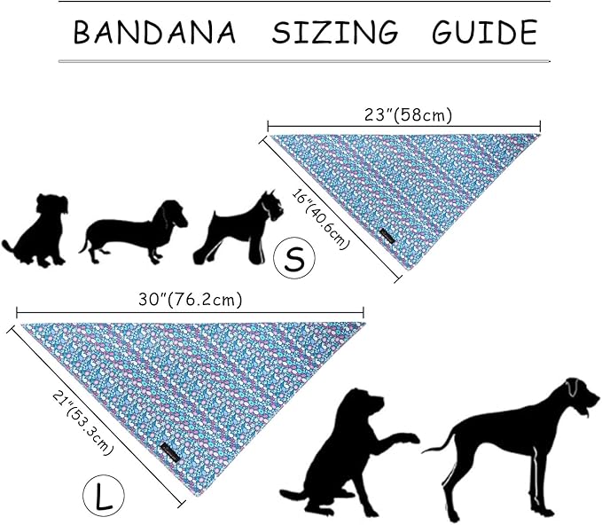 ARING PET Easter Dog Bandanas, Blue Rabbit Egg Pet Bandana Scarf Triangle Bibs for Puppy Small Medium Large Boy Girl Dogs Cats-S