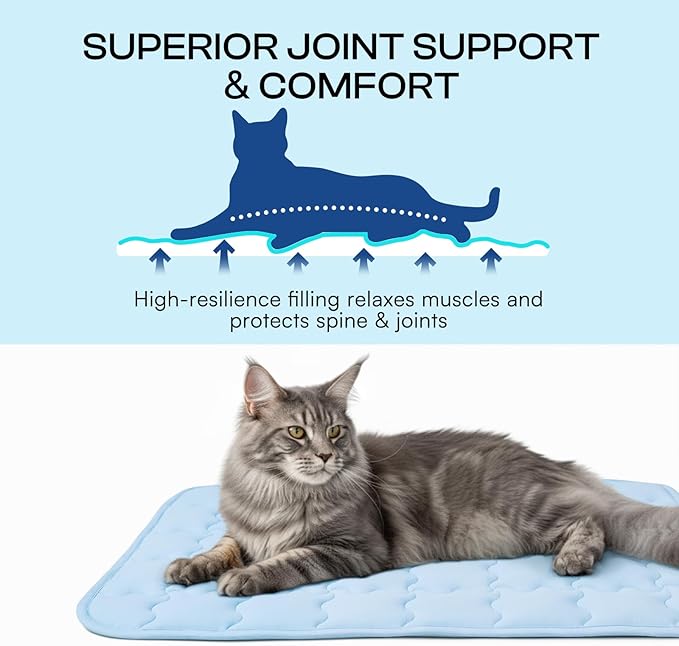 Luciphia Premium Dog Cooling Mat Non-Slip Q-MAX>0.5 Self-Cooling Pad for Small Pet Cat Indoor Portable Kennel Puppy Bed for Summer Crate Pad for Dog Washable Light Blue 20x30 inches