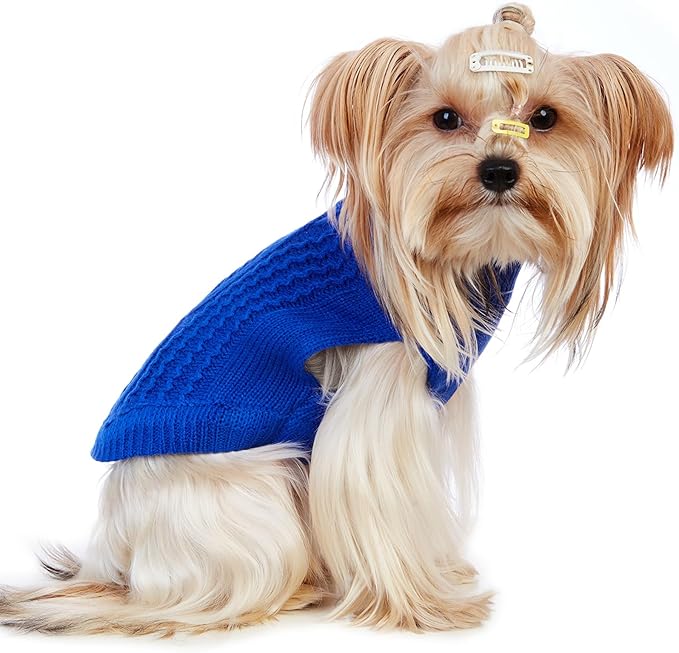 Stretchy Cat Sweater - 17 Colors & 6 Sizes | Snug Winter-Ready Knit for Boy/Girl Cats & Kittens(Dark Blue, Large)