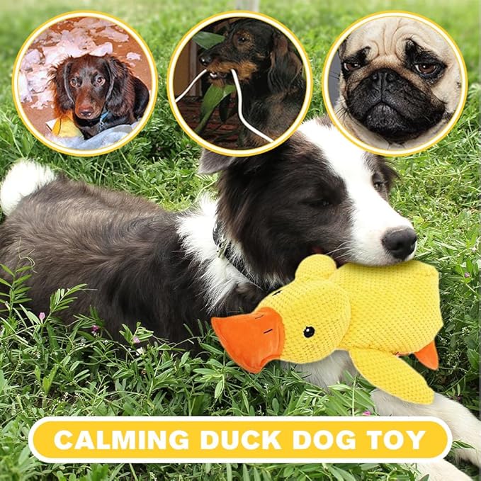 Dog Toys for Aggressive Chewers,2025 Upgraded Dog Chew Toys for Small Large Dogs,Indestructible Puppy Teething Toys,Plush Yellow Stuffed Duck Toy (Yellow+Pink, Medium)