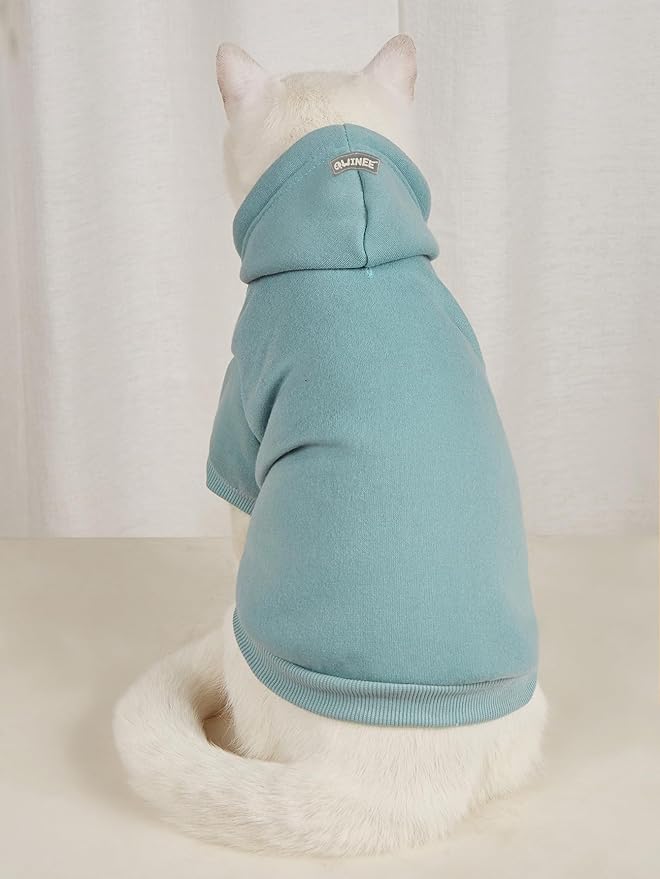 QWINEE Basic Dog Hoodie Sweatshirt Puppy Sweater Warm Cat Costumes Pet Clothes for Chihuahua Puppy Kitten Small Medium Dogs Pink and Green X-Large