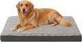 Orthopedic Dog Beds for Medium Dogs – Waterproof Plush Pet Mattress with Removable Washable Cover, Non-Slip Bottom, Memory Foam Dog Bed for Crate, 30x20 Inch, Grey