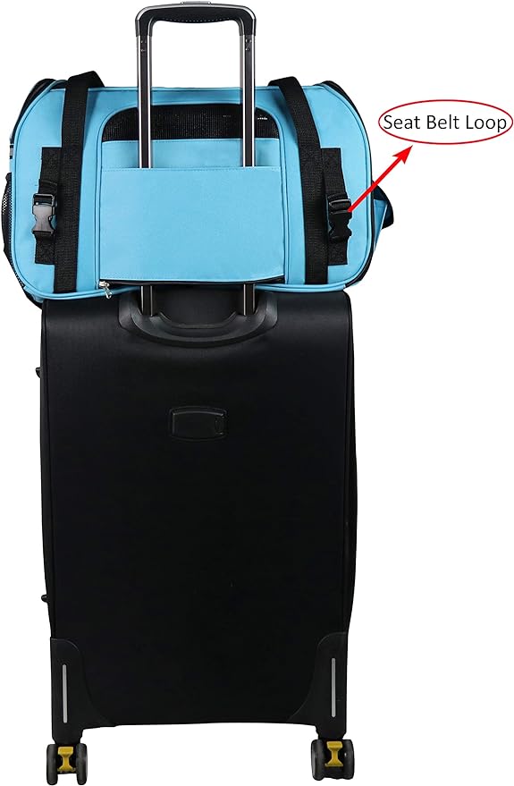 EliteField Soft Sided Pet Carrier (3 Year Warranty, Airline Approved), Multiple Sizes and Colors Available (Medium: 17.0" L x 9.0" W x 12.0" H, Sky Blue)