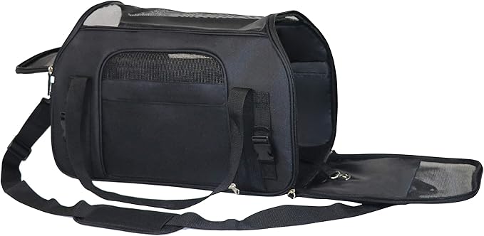 EliteField Soft Pet Carrier (3 Year Warranty, Airline Approved) Soft Sided Dog Puppy Cat Carrier Travel Bag (X-Large: 21" L x 12" W x 13" H, Black)