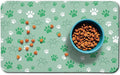 Dog Food Mat, Absorbent Water Bowl Mats Cat Pet Feeding Placemats Green 17 * 30 inch