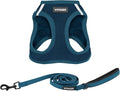 Best Pet Supplies Voyager Step-in Air All Weather Mesh Harness and Reflective Dog 5 ft Leash Combo with Neoprene Handle, for Small, Medium and Large Breed Puppies - Set (Blue), S