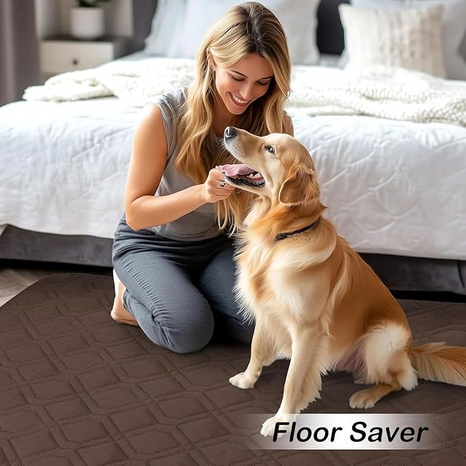 hyha Waterproof Dog Bed Blanket, Soft Pet Blankets, Waterproof Couch Cover for Dogs, Reversible Sofa Covers Washable for Furniture (82x102 Inch, Chocolate/Beige)