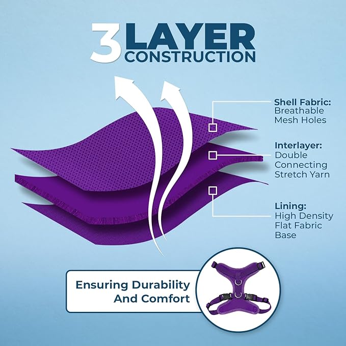 Voyager Step-in Pet Harness - All Weather Mesh, Adjustable Step in Harness for Cats and Dogs by Best Pet Supplies - Purple, L