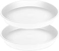 2 Pack of 20 21 inch Plant Saucer Round, Deep Plant Saucers for Pots, Heavy Duty Plastic Plant Drip Tray for Indoors Outdoor, Bird Bath Bowls, Plant Trays for Planter 19-22" (21 inch, White)
