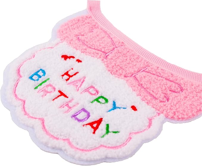 ADOGGYGO Cat Birthday Party Supplies, Pink Girl Cat Kitten Birthday Bandana Hat Numbers Pet Birthday Decorations Outfits