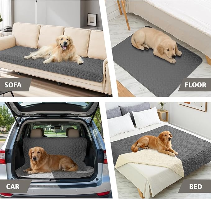 Ameritex Pet Bed Cover Dog Bed Blanket for Sofa and Furniture Waterproof New Pattern Design (40x50 Inch, Dark Grey)