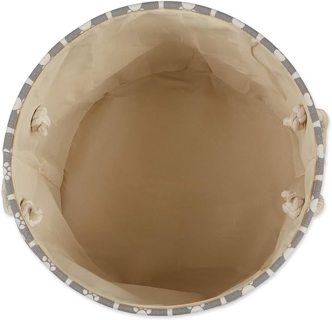 Bone Dry Pet Storage Collection Lattice Paw Print, Gray, Small Round