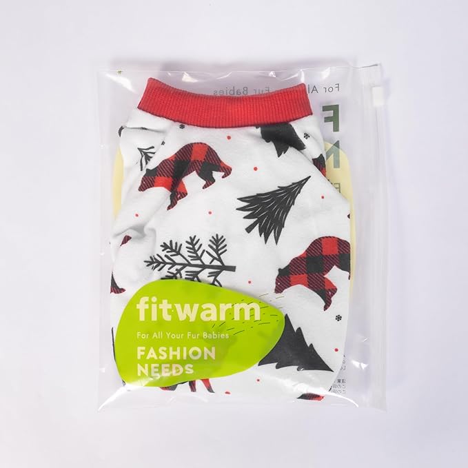 Fitwarm Reindeer Dog Christmas Pajamas, Winter Doggy Clothes for Small Dogs Boy Girl, Fleece Dog Onesie with Feet, Holiday Pet Outfit, Black, White, Red, XS