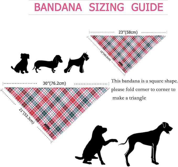 ARING PET Christmas Dog Bandanas, Red Green Pink Holiday Pet Bandana Scarf Triangle Bibs for Puppy Small Medium Large Boy Girl Dogs Cats-S