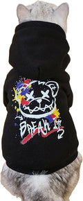 QWINEE Cartoon Bear Print Cat Hoodie Breathable Stretchy Sweatshirts with Hat Warm Cat Clothes for Small Medium Large Cats Dogs Multicolor XXS