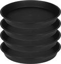 4 Pack of 20 21 inch Plant Saucer Round, Deep Plant Saucers for Pots, Heavy Duty Plastic Plant Drip Tray for Indoors Outdoor, Bird Bath Bowls, Plant Trays for Planter 19-22" (21 inch, Black)