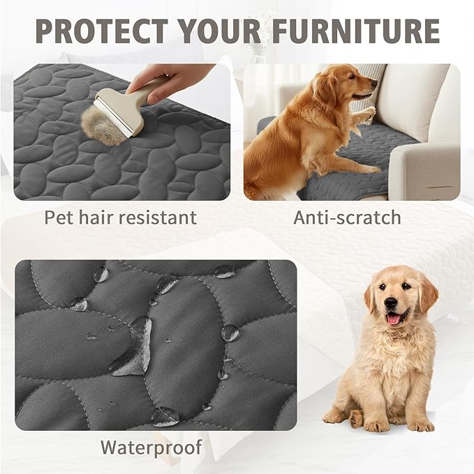 Ameritex Waterproof Pet Bed Cover Anti-Slip Dog Bed Blanket for Sofa and Furniture Waterproof New Pattern Design (Darkgrey, 30x53 Inch (Pack of 1))