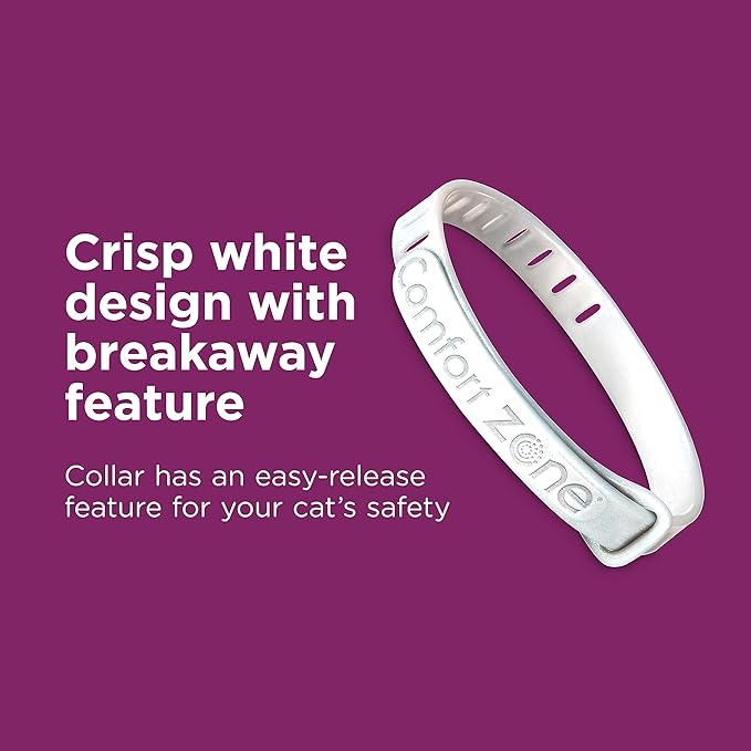 Comfort Zone Cat Calming Collar: 1 30-Day Calming Collar; Cat Pheromones Help Anxiety, Reduce Stress, Urine Marking, Scratching; Indoor or Outdoor Cats; Long-Lasting
