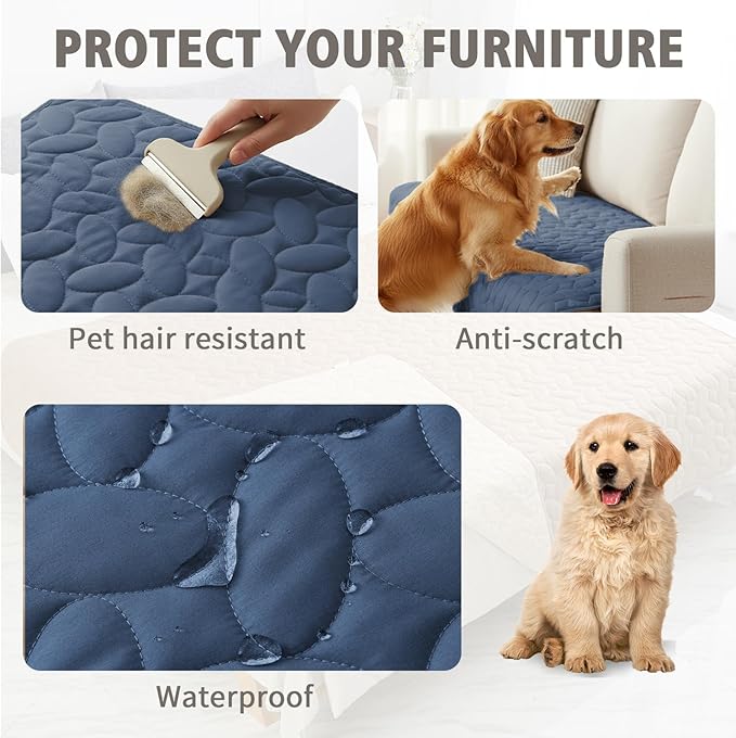 Ameritex Pet Bed Cover Dog Bed Blanket for Sofa and Furniture Waterproof New Pattern Design (52x82 Inch, Navyblue)