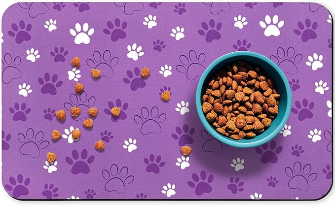 Dog Food Mat, Absorbent Water Bowl Mats Cat Pet Feeding Placemats 16 * 24 inch