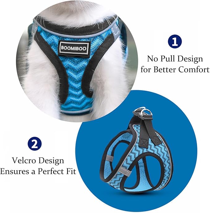 Dog Harness with Leash Set, No Pull Adjustable Reflective Step-in Puppy Pet Vest Harnesses for Small Medium Large Dogs and Cats,Brown L